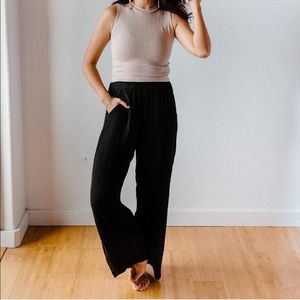 Black wide legged pants